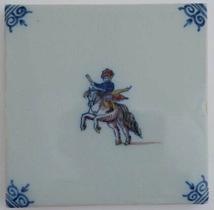 Makkum Tichelaar tile soldier with horse