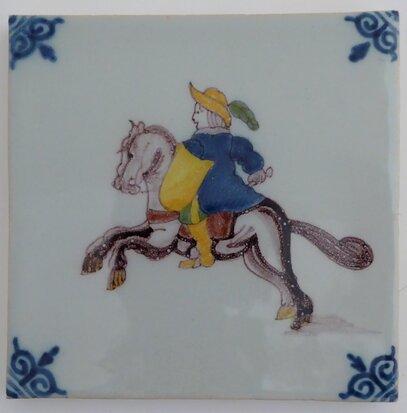 Makkum Tichelaar tile soldier with horse