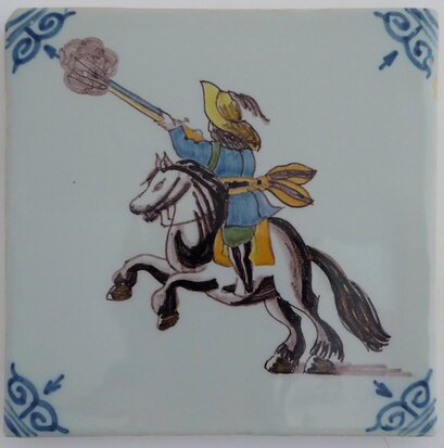 Makkum Tichelaar tile soldier with horse