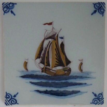 Makkum Tichelaar tile ship