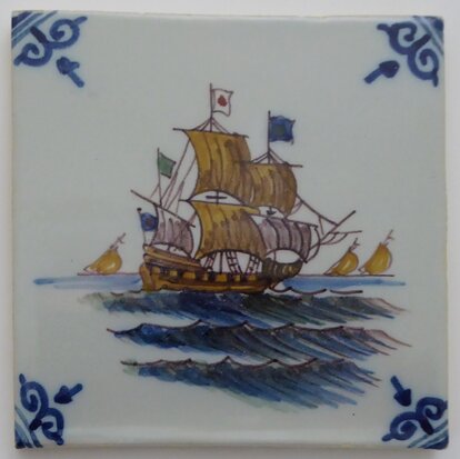 Makkum Tichelaar tile ship