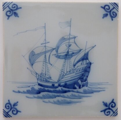 Makkum Tichelaar tile ship