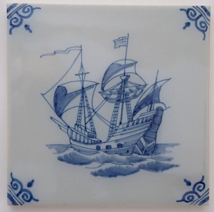 Makkum Tichelaar tile ship