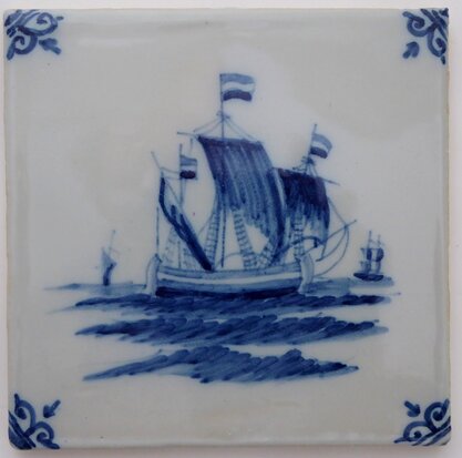 Makkum Tichelaar tile ship