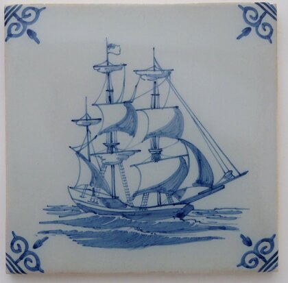 Makkum Tichelaar tile ship