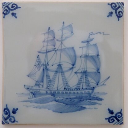 Makkum Tichelaar tile ship