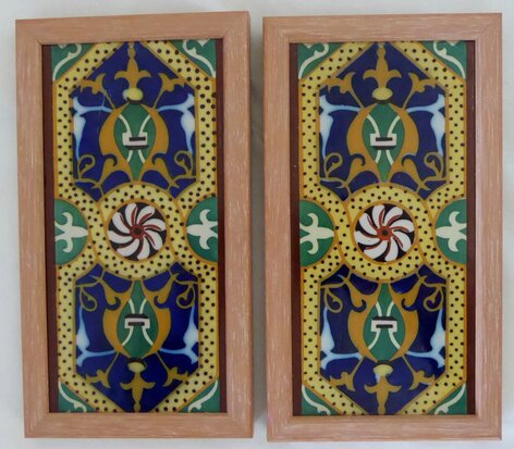 Art deco tiles framed 