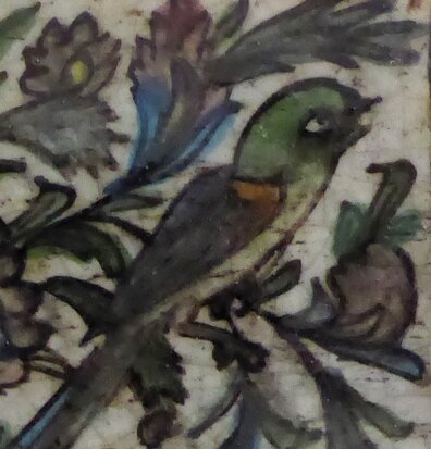 Persian Qajar tile with bird