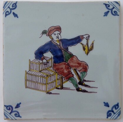 Makkum Tichelaar tile pigeon seller