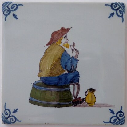 Makkum Tichelaar tile drunkard