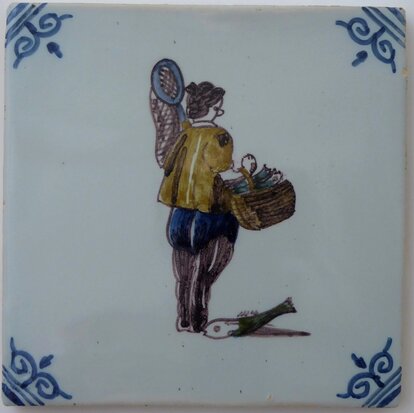 Makkum Tichelaar tile fish seller