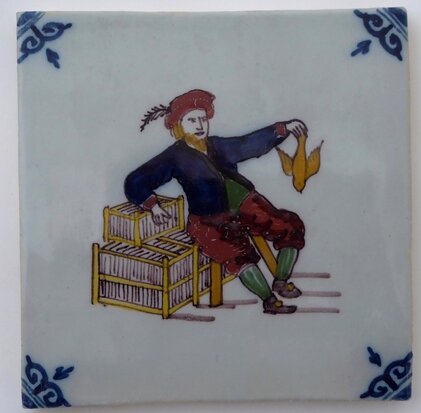 Makkum Tichelaar tile pigeon seller