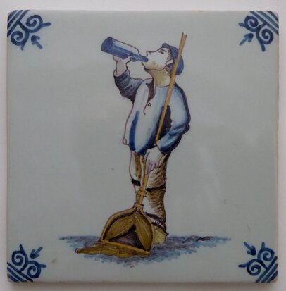 Makkum Tichelaar tile drunkard