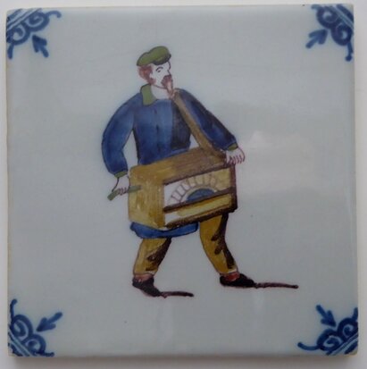 Makkum Tichelaar tile organ grinder