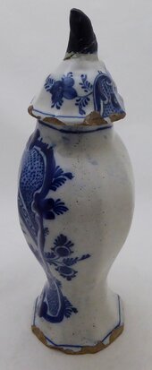 Antique Delft blue vase with lid