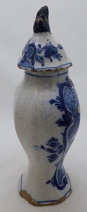 Antique Delft blue vase with lid