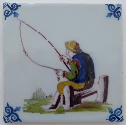 Makkum Tichelaar tile fisherman