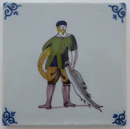 Makkum Tichelaar tile fisherman