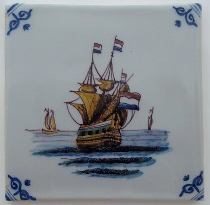 Makkum Tichelaar tile ship