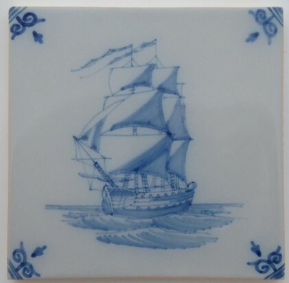 Makkum Tichelaar tile ship