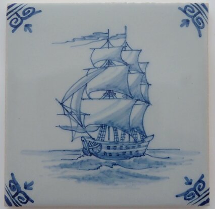 Makkum Tichelaar tile ship