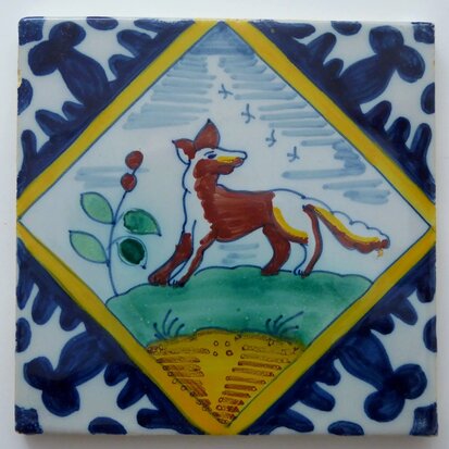 Makkum Tichelaar square tile animal