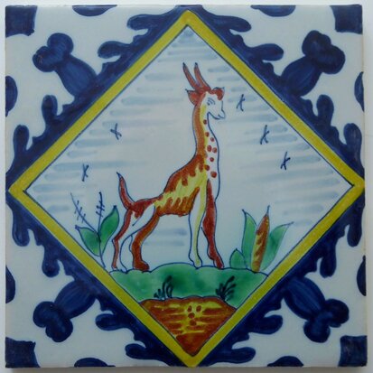 Makkum Tichelaar square tile animal