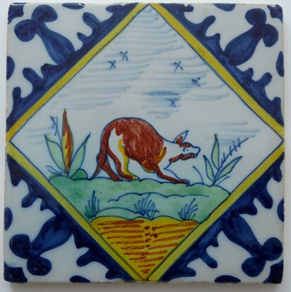 Makkum Tichelaar square tile animal