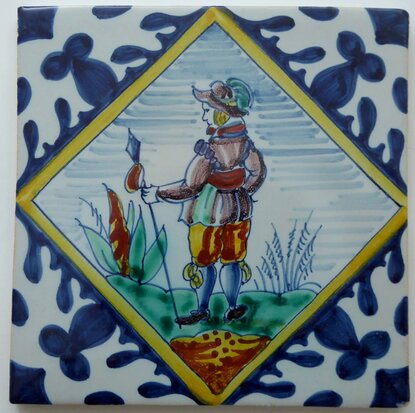 Makkum Tichelaar square tile soldier