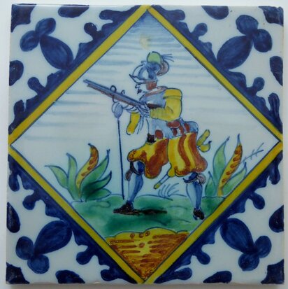 Makkum Tichelaar square tile soldier