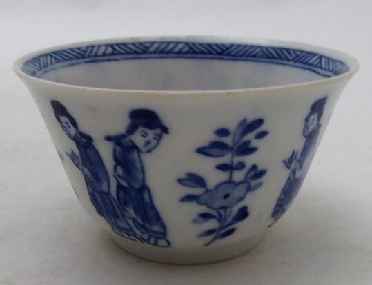 Antique sake cups with geisha ladies