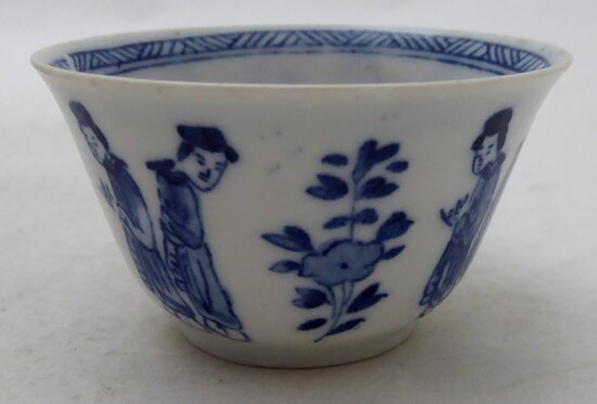 Antique sake cups with geisha ladies