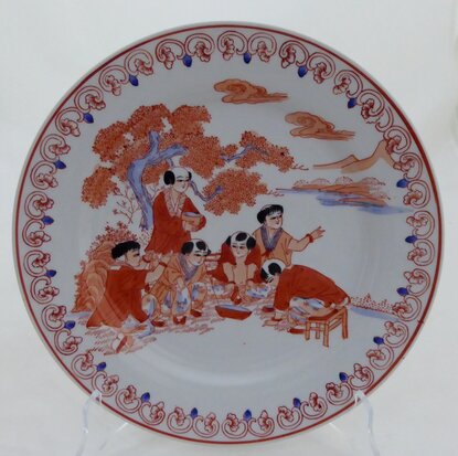 Asian plate with figures