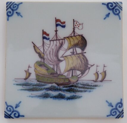 Makkum Tichelaar tile ship