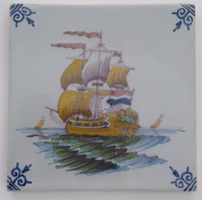 Makkum Tichelaar tile ship