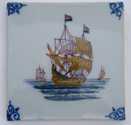 Makkum Tichelaar tile ship