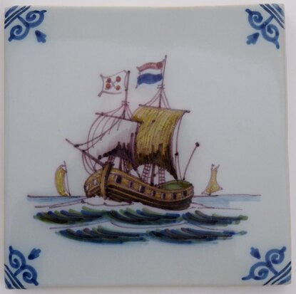 Makkum Tichelaar tile ship