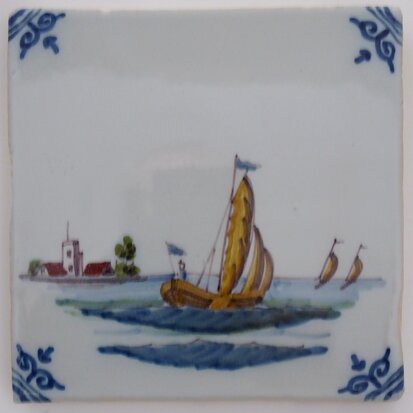 Makkum Tichelaar tile ship