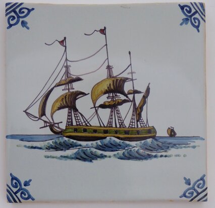 Makkum Tichelaar tile ship