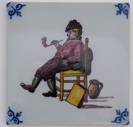 Makkum Tichelaar tile pipe smoker