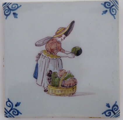 Makkum Tichelaar tile vegetable seller