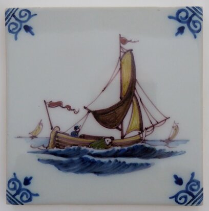 Makkum Tichelaar tile ship