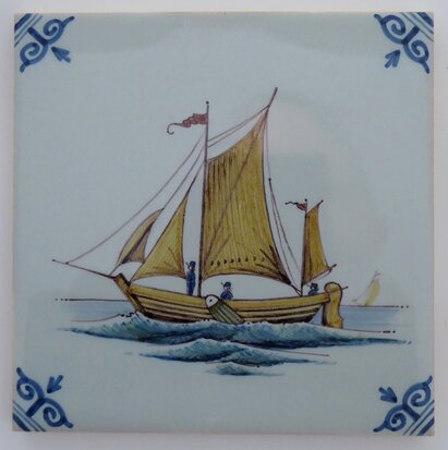 Makkum Tichelaar tile ship