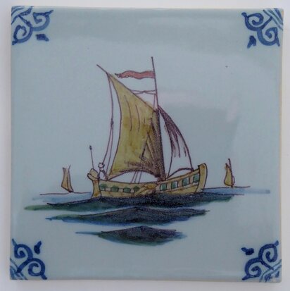 Makkum Tichelaar tile ship