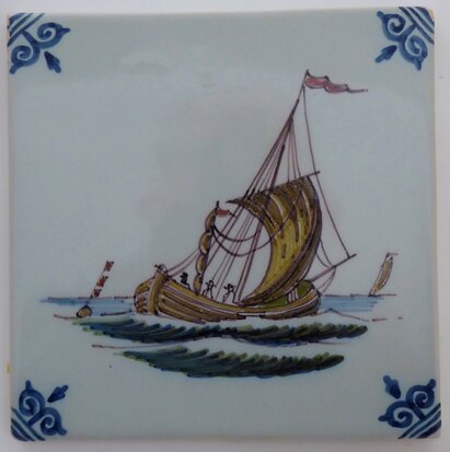 Makkum Tichelaar tile ship