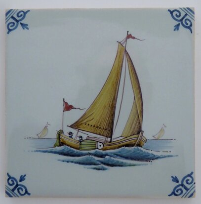 Makkum Tichelaar tile ship