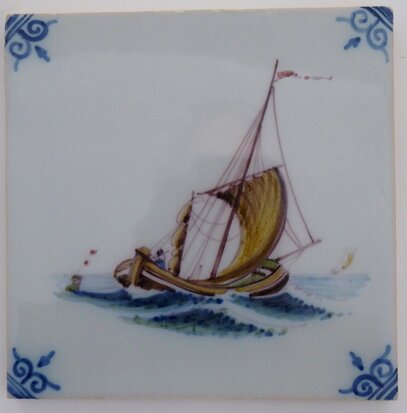 Makkum Tichelaar tile ship