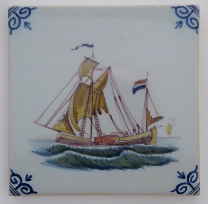 Makkum Tichelaar tile ship