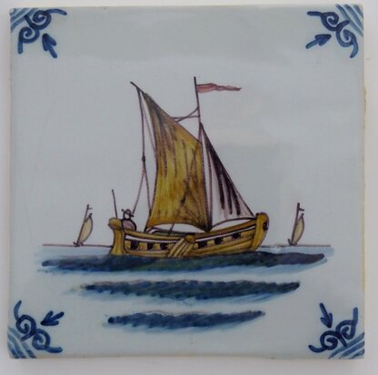 Makkum Tichelaar tile ship