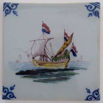 Makkum Tichelaar tile ship